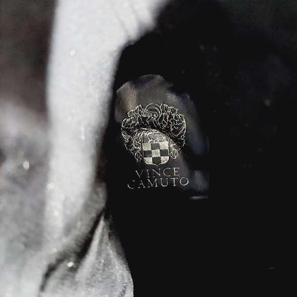 New Vince Camuto Gilisama Suede Black Platform Chunky Heel Ankle Boots M389 - Picture 10 of 12